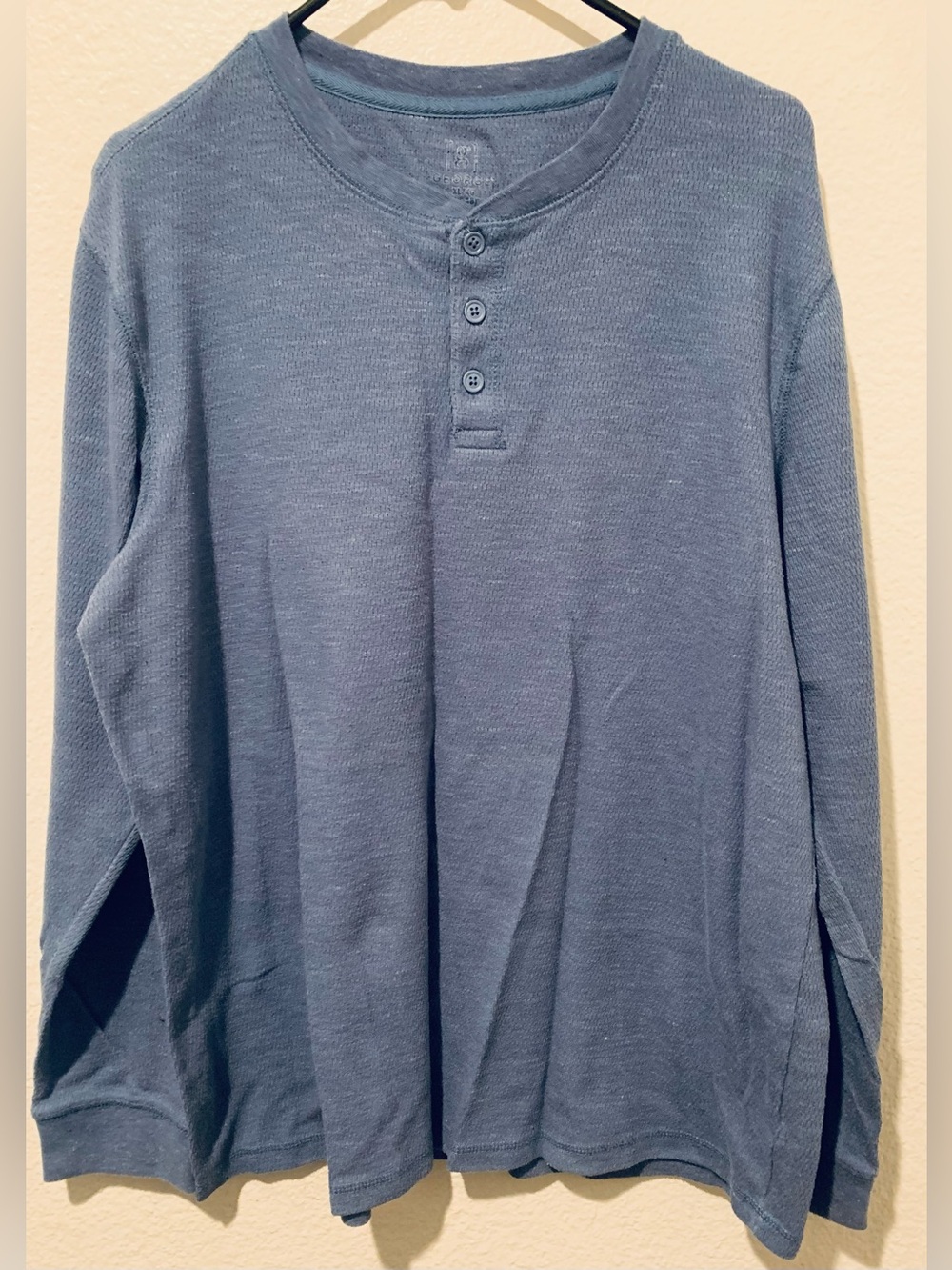 George Men’s Blue Gray Two-Button Shirt thermal long sleeves